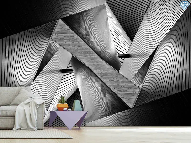 Wall Mural Photo Wallpaper Metal Origami
