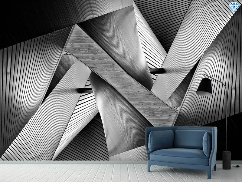Wall Mural Photo Wallpaper Metal Origami