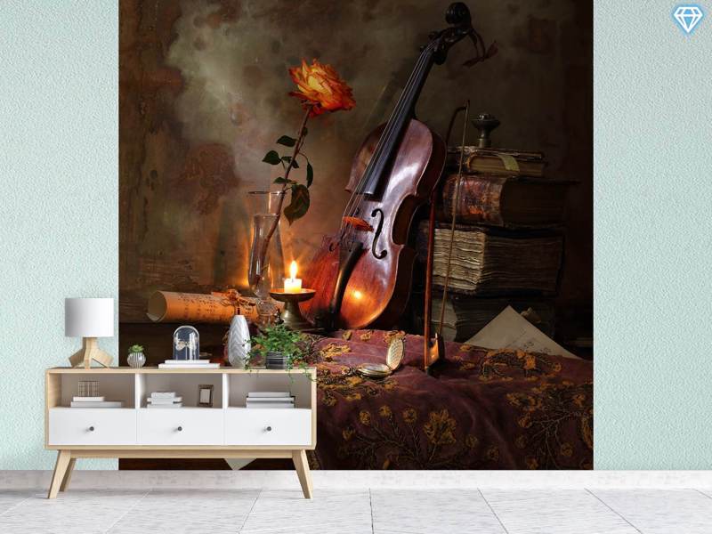 Wall Mural Photo Wallpaper Still Life With Violin And Rose