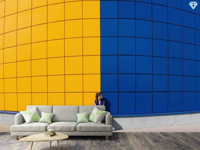 Wall Mural Photo Wallpaper Yellow And Blue