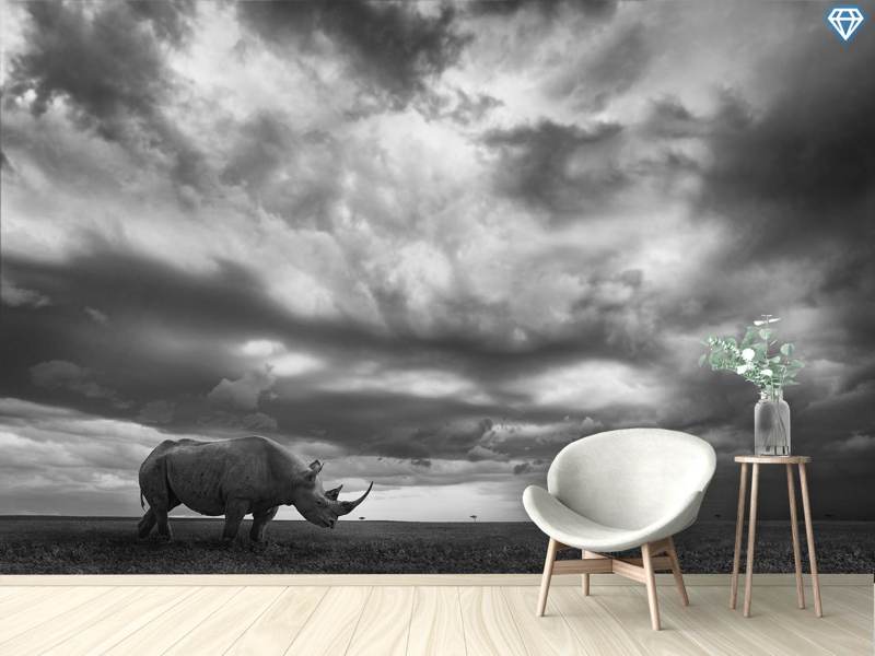 Wild Explosion - The Rhino – made-to-measure wall mural – Photowall