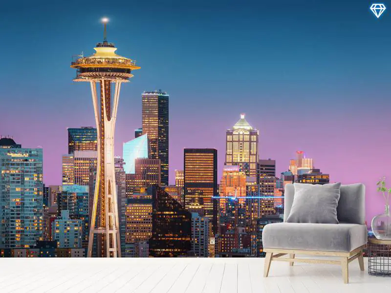 Wall Mural Photo Wallpaper Pink Seattle | Shop now!