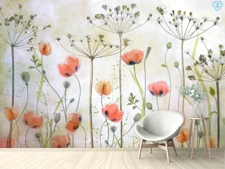 Wall Mural Photo Wallpaper Poppy Meadow