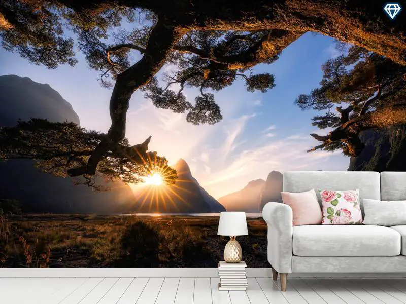 Wall Mural Photo Wallpaper Sunny Day In Milford Sound