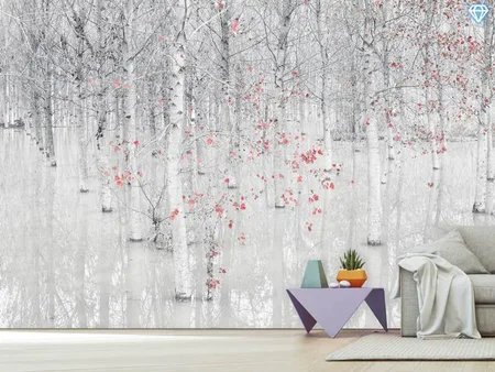 Wall Mural Photo Wallpaper Red A White