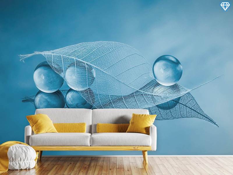 Wall Mural Photo Wallpaper Dry Leaf And Bubbles | Shop now!