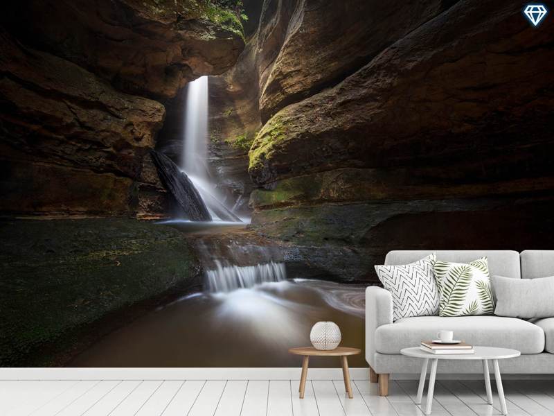 Papier peint photo Waterfalls Hidden In A Canyon