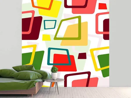 Wall Mural Photo Wallpaper Rectangles In Retro Style