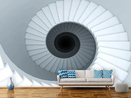 Papier peint photo Escalier à spirale 3D