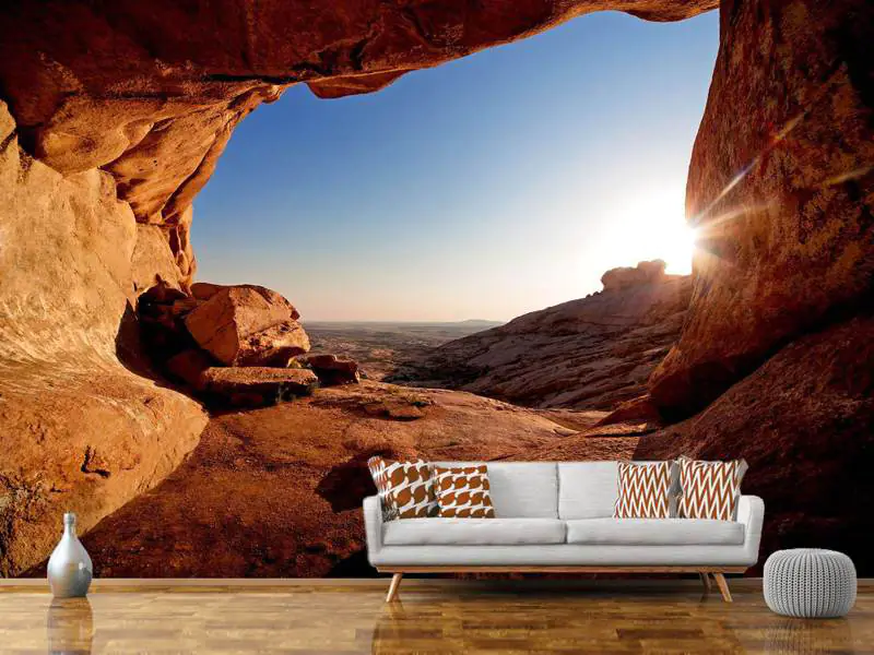 Wall Mural Photo Wallpaper Sunset In Front Of The cave