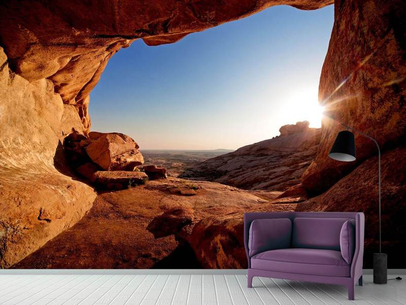 Wall Mural Photo Wallpaper Sunset In Front Of The cave