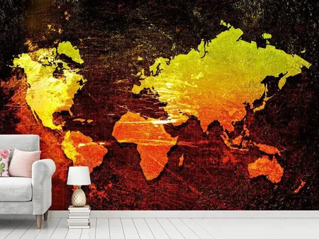 Photo Wallpaper Retro World Map