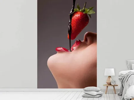 Fotobehang Strawberry Kiss