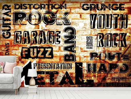 Fotobehang Rock In Grunge Style
