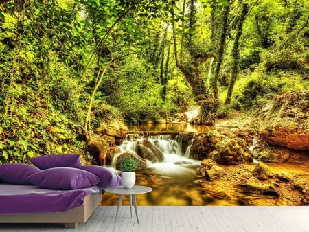 Wall Mural Photo Wallpaper Waterfall In The Forest