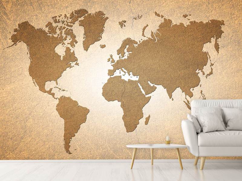 Wall Mural Photo Wallpaper Map Of The World In Vintage