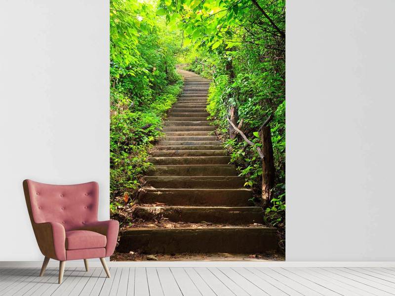 Wall Mural Photo Wallpaper Wood Stairs