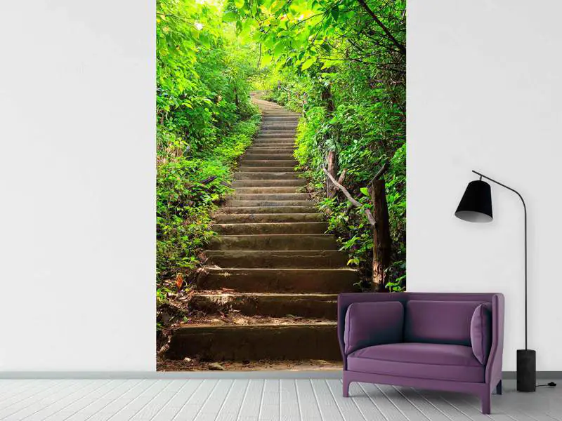 Wall Mural Photo Wallpaper Wood Stairs
