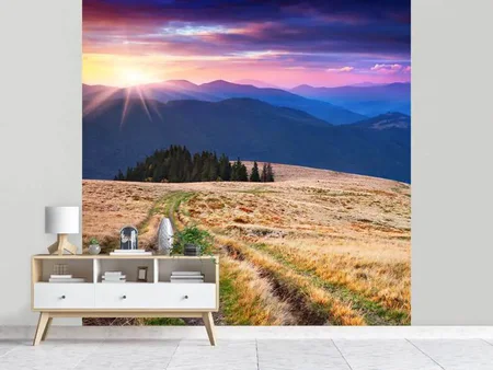 Wall Mural Photo Wallpaper Sunset In The Mountain Scenery