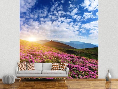 Fototapet Flowery Mountain Landscape
