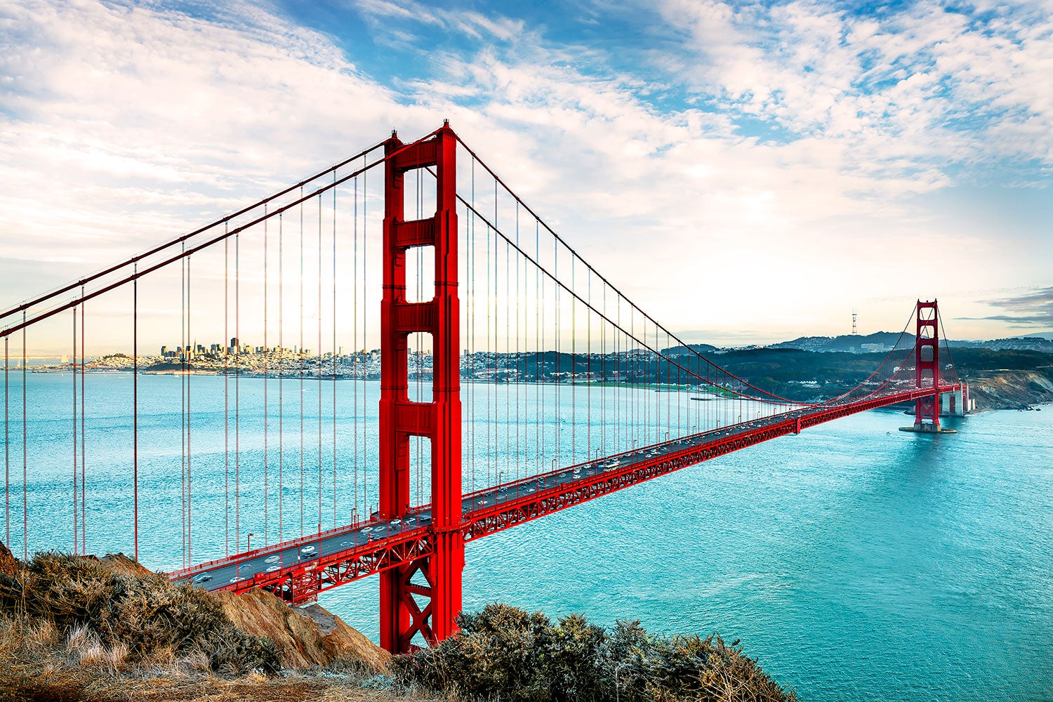 Fototapet Red Golden Gate Bridge