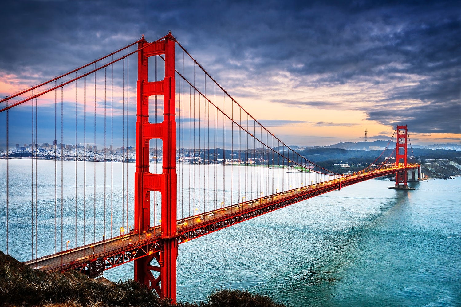 Fototapet The Golden Gate Bridge At Sunset