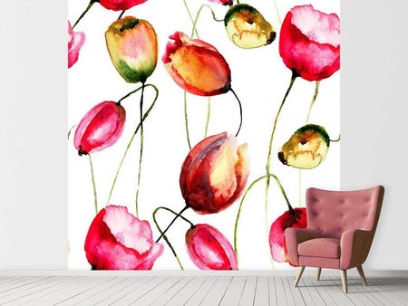 Papier peint photo Peinture de tulipes