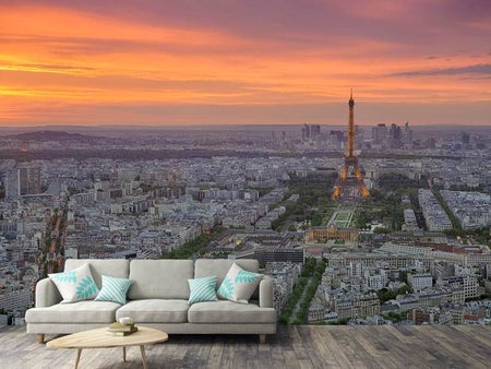 Papier peint photo L'horizon à Paris au coucher soleil