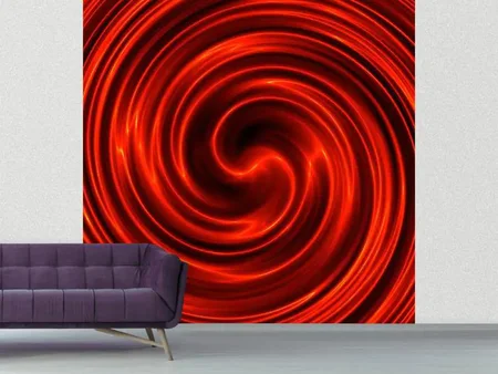 Fotobehang Abstract Red Whirl