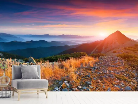 Wall Mural Photo Wallpaper Sunset In The Alps