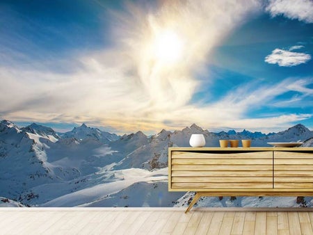 Wall Mural Photo Wallpaper Over The Snowy Peaks