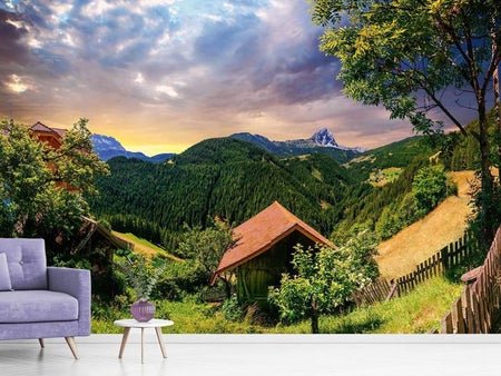 Papier peint photo Montagnes suisses en été