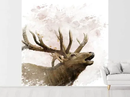 Fotobehang Elk Painting