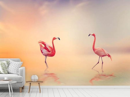 Valokuvatapetti Romantic Flamingos