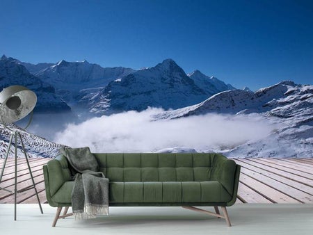 Fotobehang Sun Terrace In The Swiss Alps