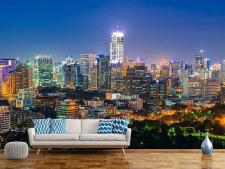 Fotomurale Skyline una notte a Bangkok