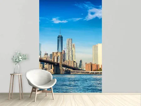 Fototapete Skyline New York and Brooklyn Bridge