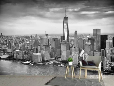 Fotomurale Fotografia in bianco e nero della skyline di New York