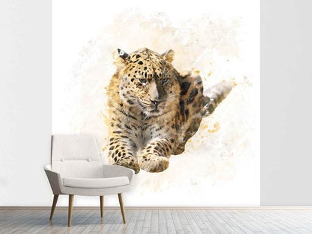 Fotobehang Painting Lynx